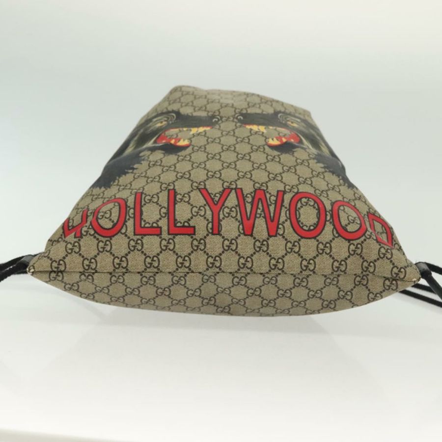 【日本直送】GUCCI GG Supreme抽繩雙肩包 PVC 米色 473872 正品 BA4762-4
