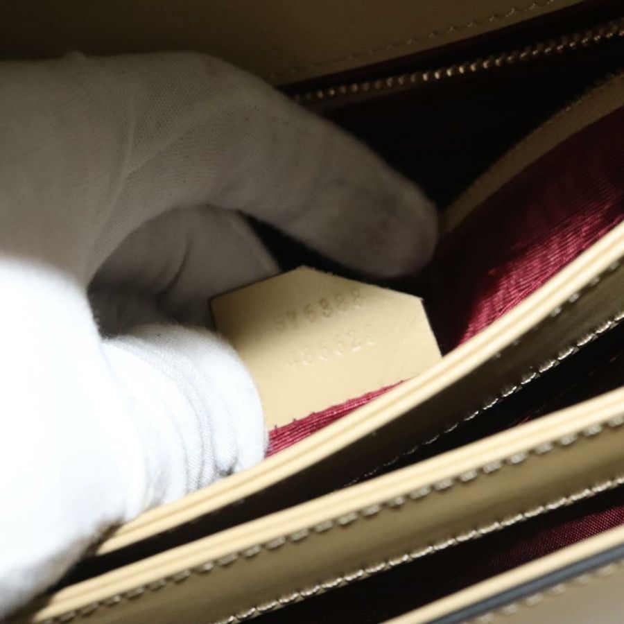 【日本直送】GUCCI 馬銜扣 Zumi 單肩包 皮革 米色 金 銀色 576388 正品 BA4748-11