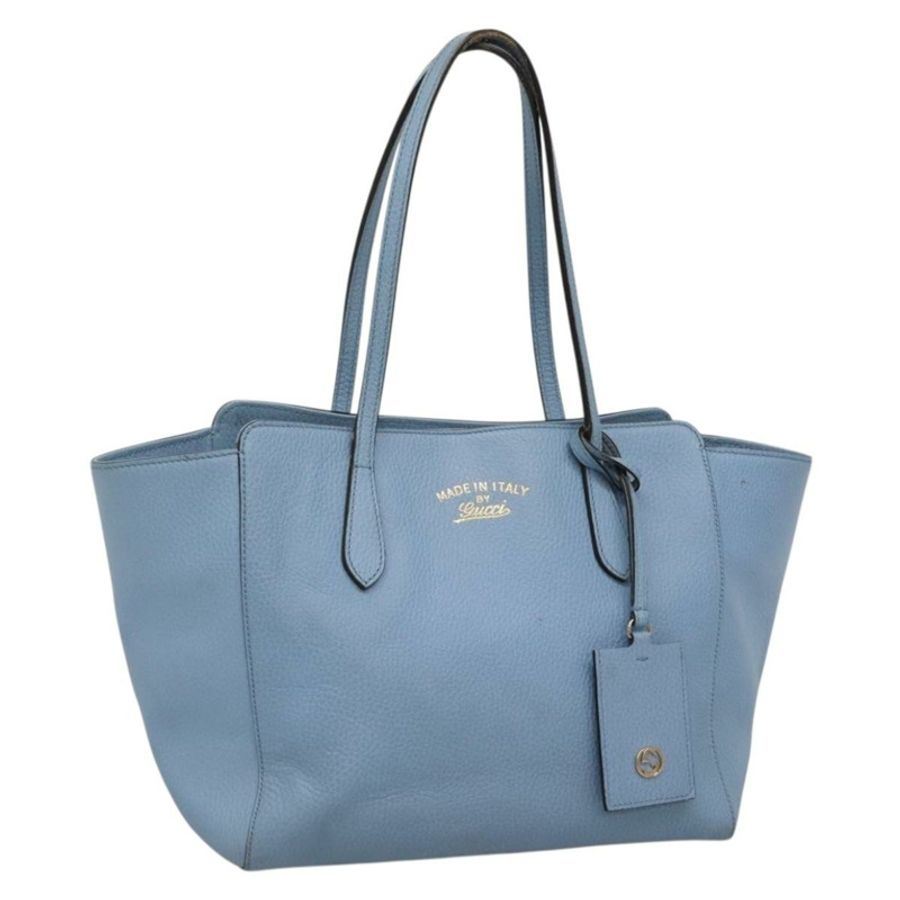 【日本直送】GUCCI 淺藍色皮革手提包 354408 正品 136670-0