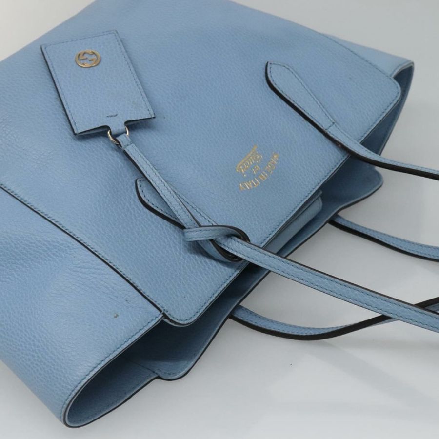 【日本直送】GUCCI 淺藍色皮革手提包 354408 正品 136670-5