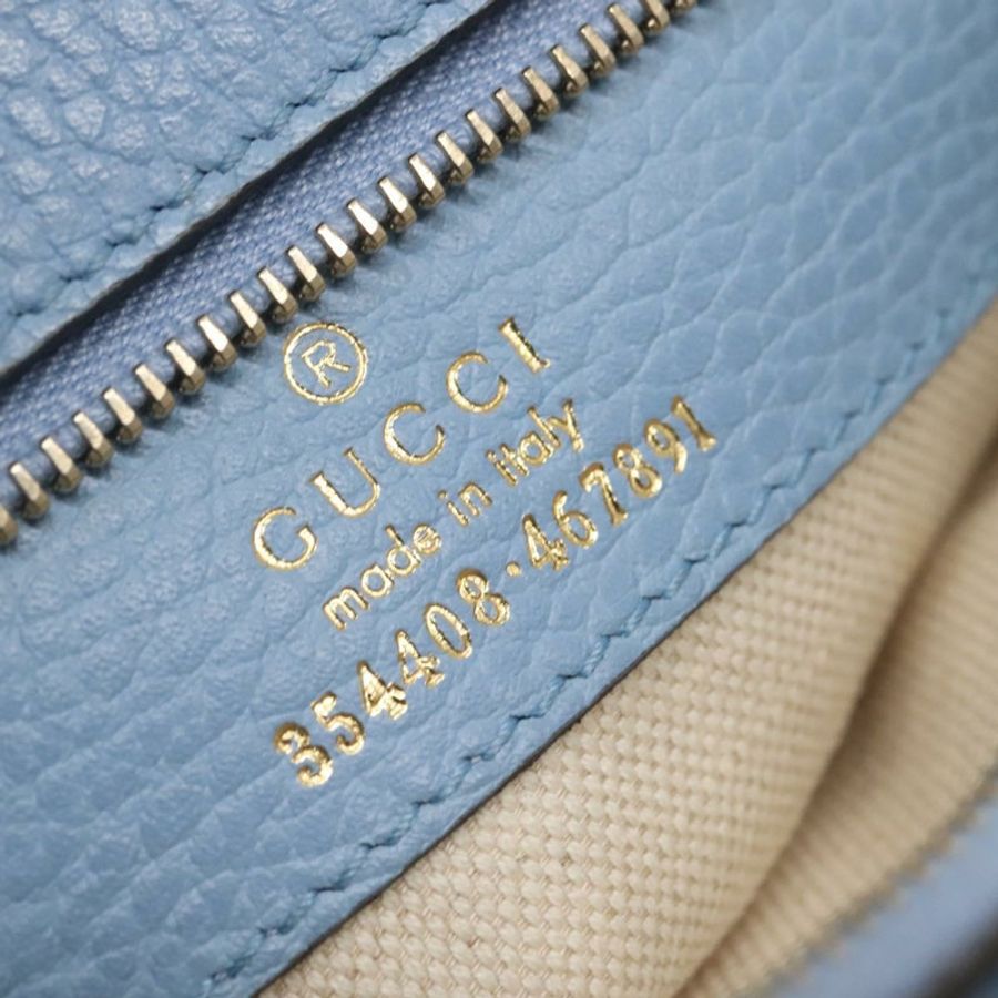 【日本直送】GUCCI 淺藍色皮革手提包 354408 正品 136670-11