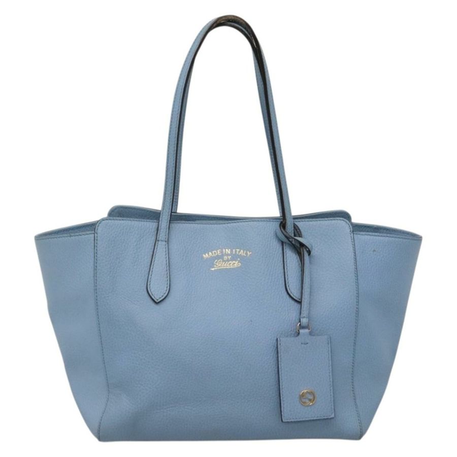 【日本直送】GUCCI 淺藍色皮革手提包 354408 正品 136670-12