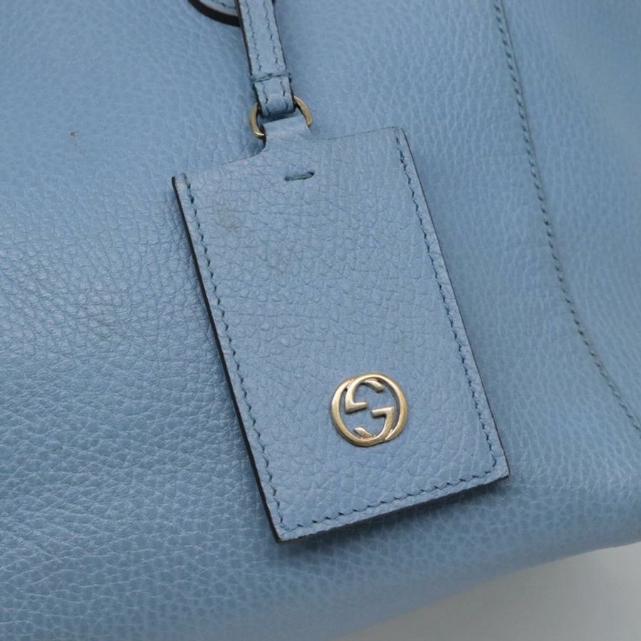 【日本直送】GUCCI 淺藍色皮革手提包 354408 正品 136670-16