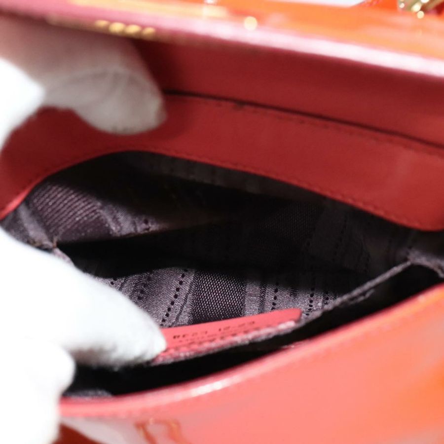 【日本直送】Salvatore Ferragamo Gancini 手提包 漆皮 兩用 橘色 金色 正品 137418-22