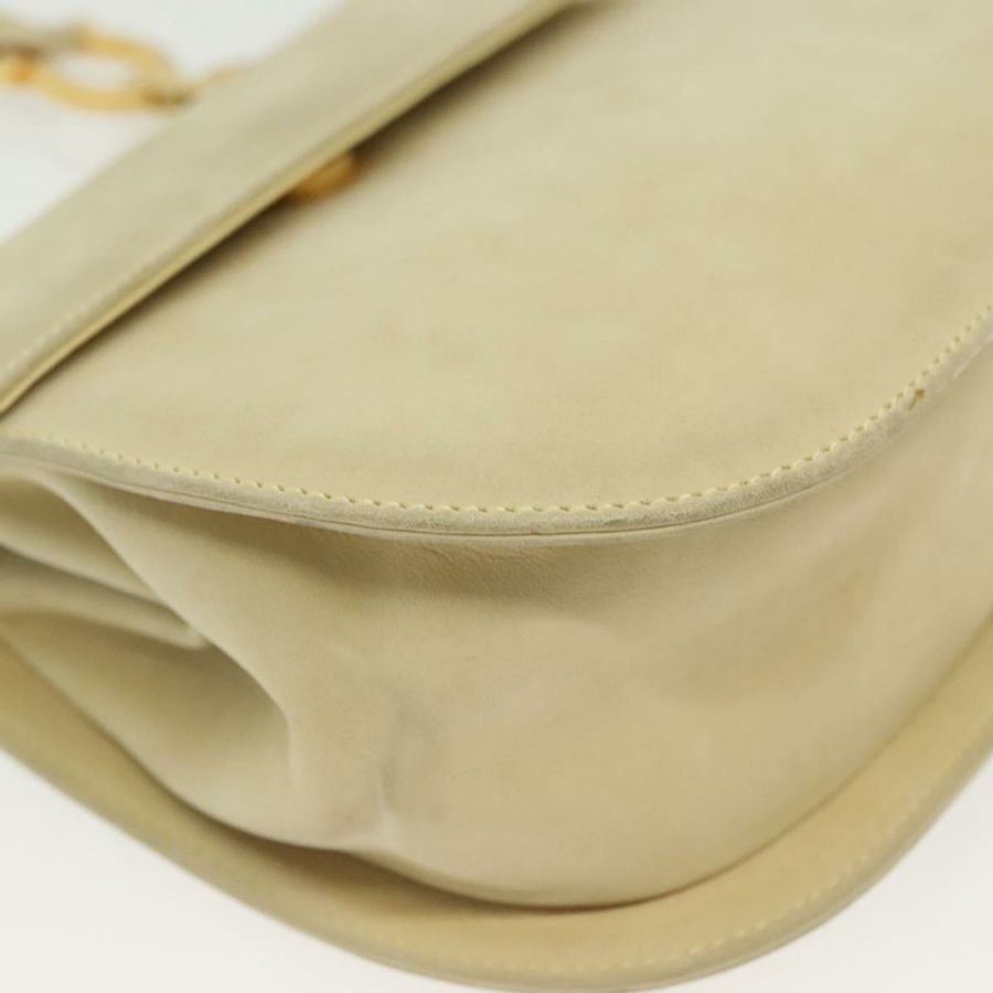 【日本直送】Salvatore Ferragamo Gancini 單肩包 麂皮 米色 金色 正品 137419-7