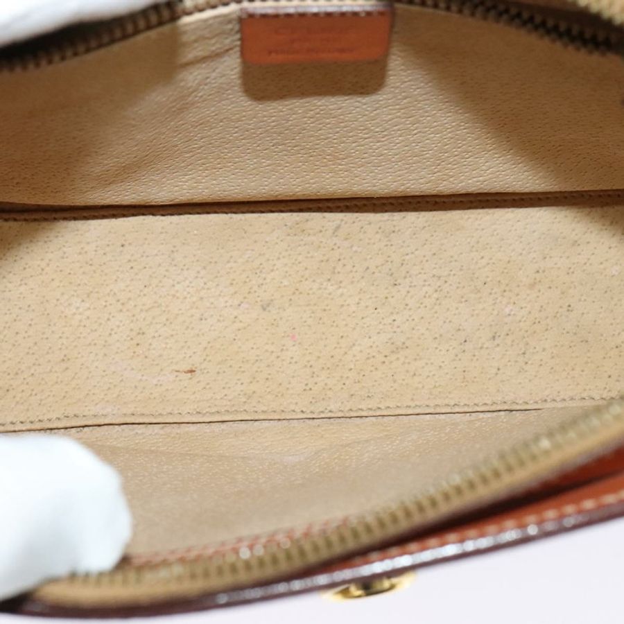 【日本直送】CELINE Macadam帆布肩背包 PVC皮革 棕色 金色 正品 136673-9
