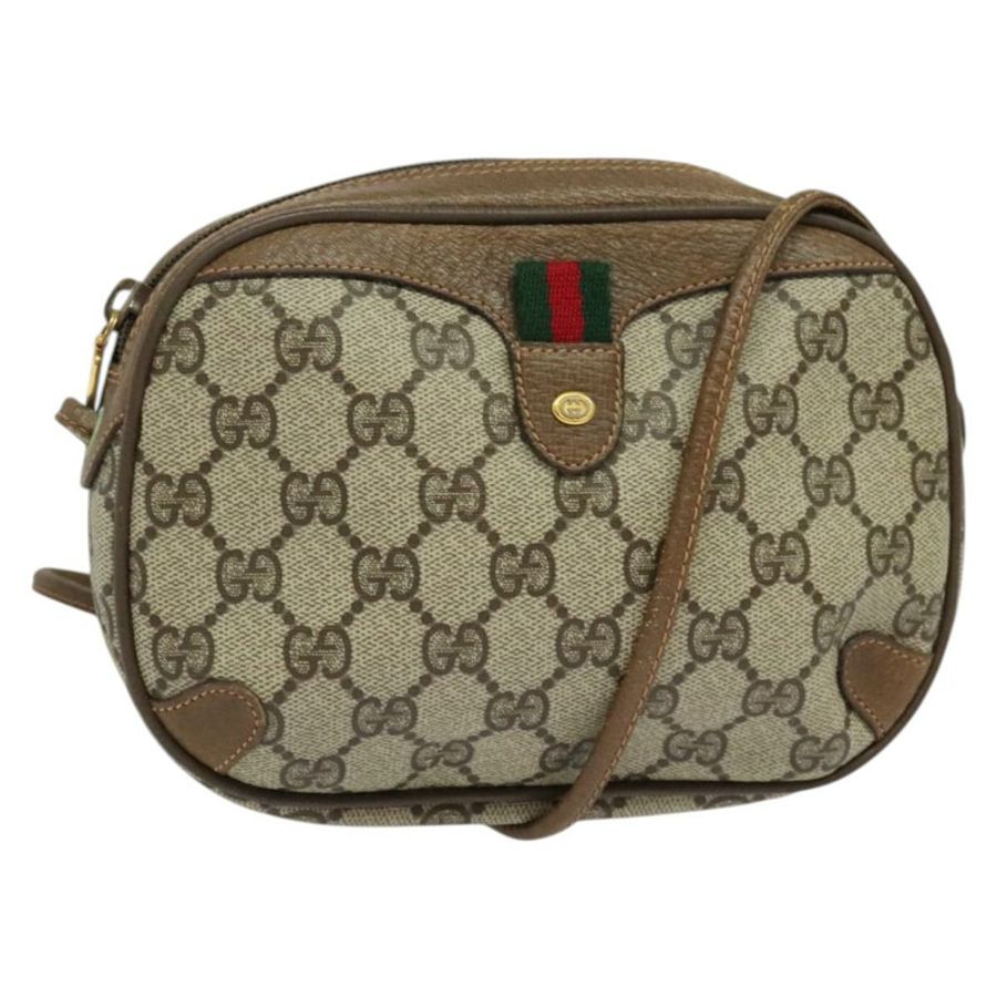 【日本直送】GUCCI GG Supreme Web Sherry Line 手提包 PVC 米色 金色 89 02 066 正品 136671-0