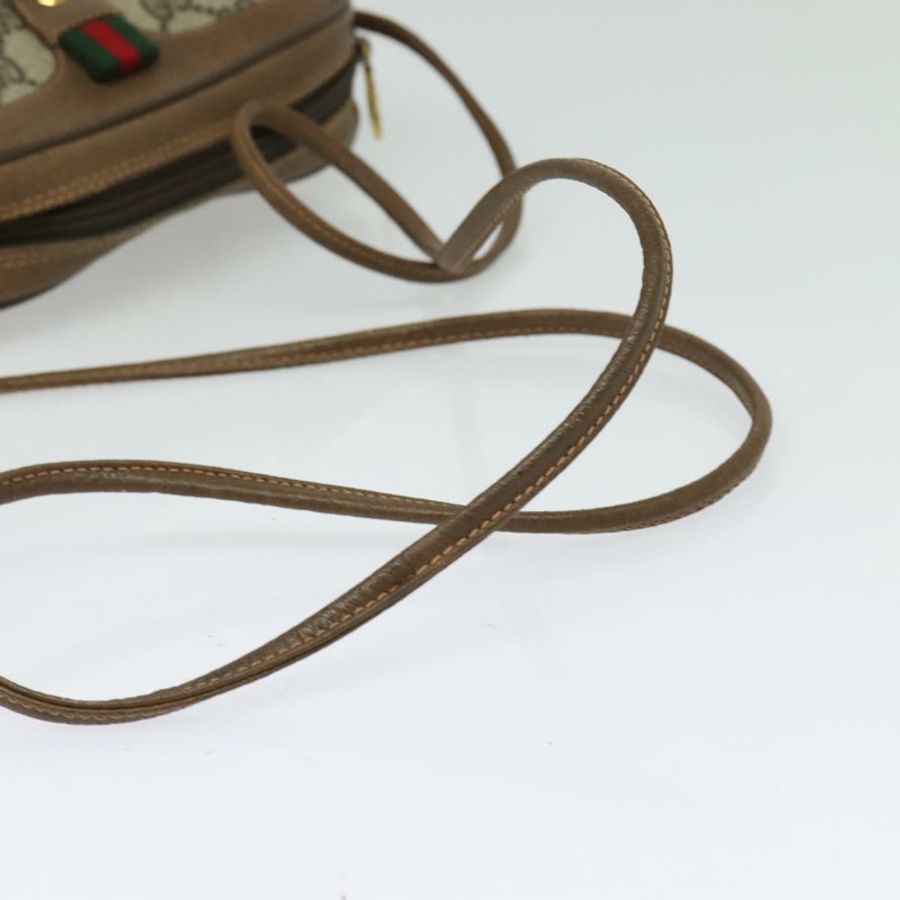 【日本直送】GUCCI GG Supreme Web Sherry Line 手提包 PVC 米色 金色 89 02 066 正品 136671-6