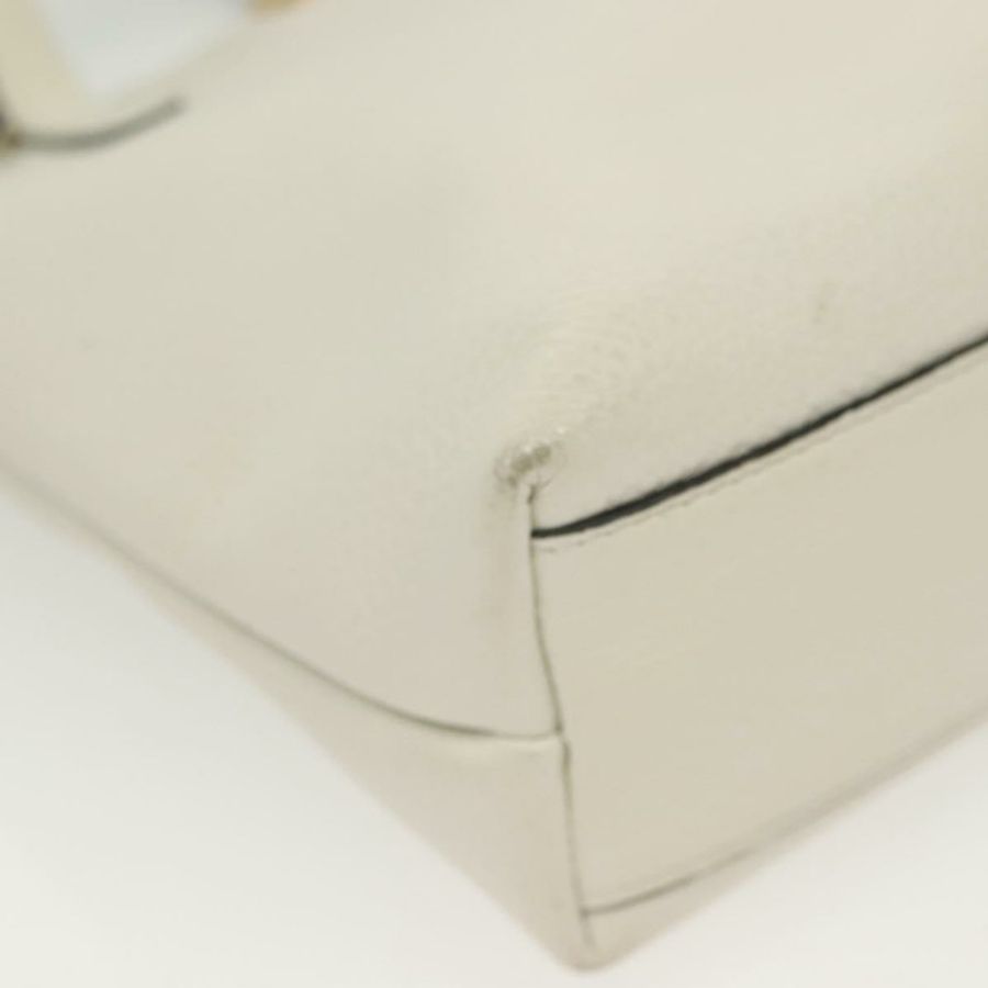 【日本直送】Salvatore Ferragamo Gancini 手提包 皮革 2way 白金 Auth 134826-14