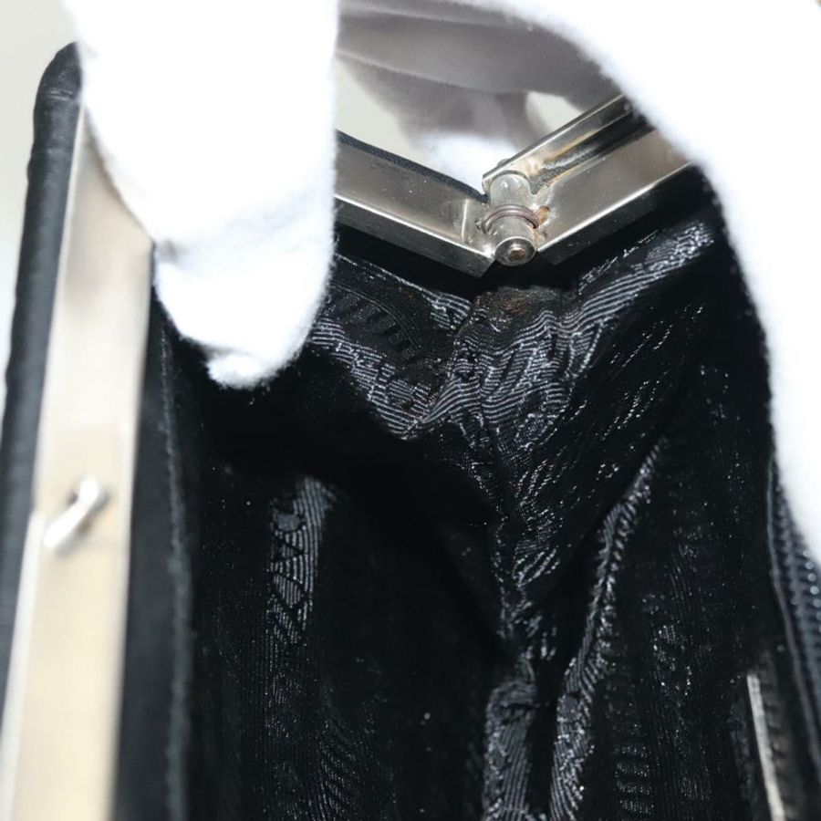 【日本直送】PRADA 單肩包 尼龍皮革 黑色 銀色 正品 137290-18
