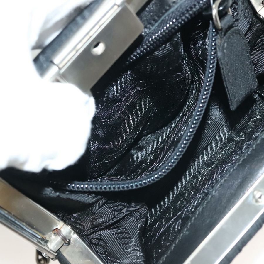 【日本直送】PRADA 單肩包 尼龍皮革 黑色 銀色 正品 137290-19