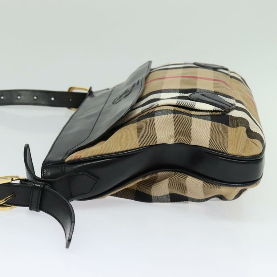 【日本直送】BURBERRY Nova 格紋帆布單肩包 米色 金色 正品 136809-2