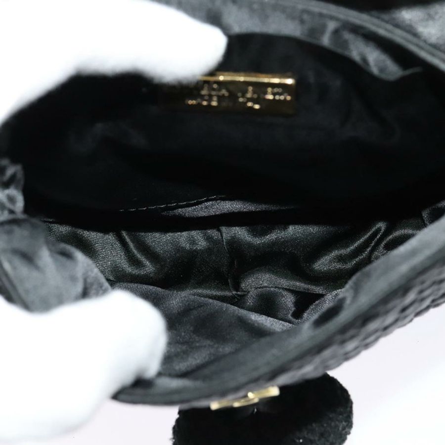 【日本直送】BOTTEGA VENETA 緞面黑色金色肩包 正品 138179-10