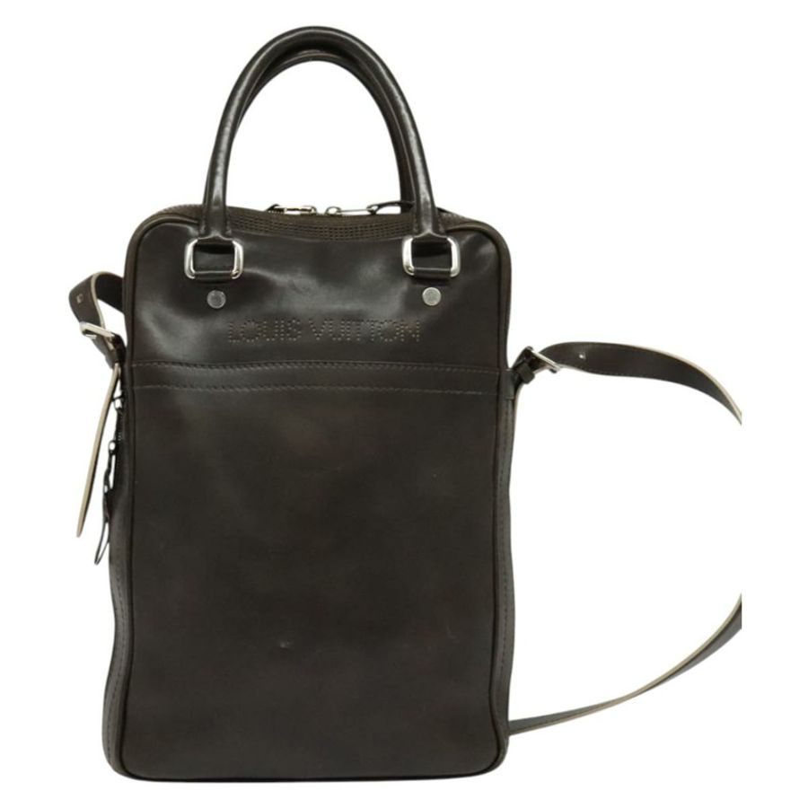 【日本直送】路易威登 Cuir Bequia Porte Documents 垂直手袋 深棕色 LV 正品 129732-12