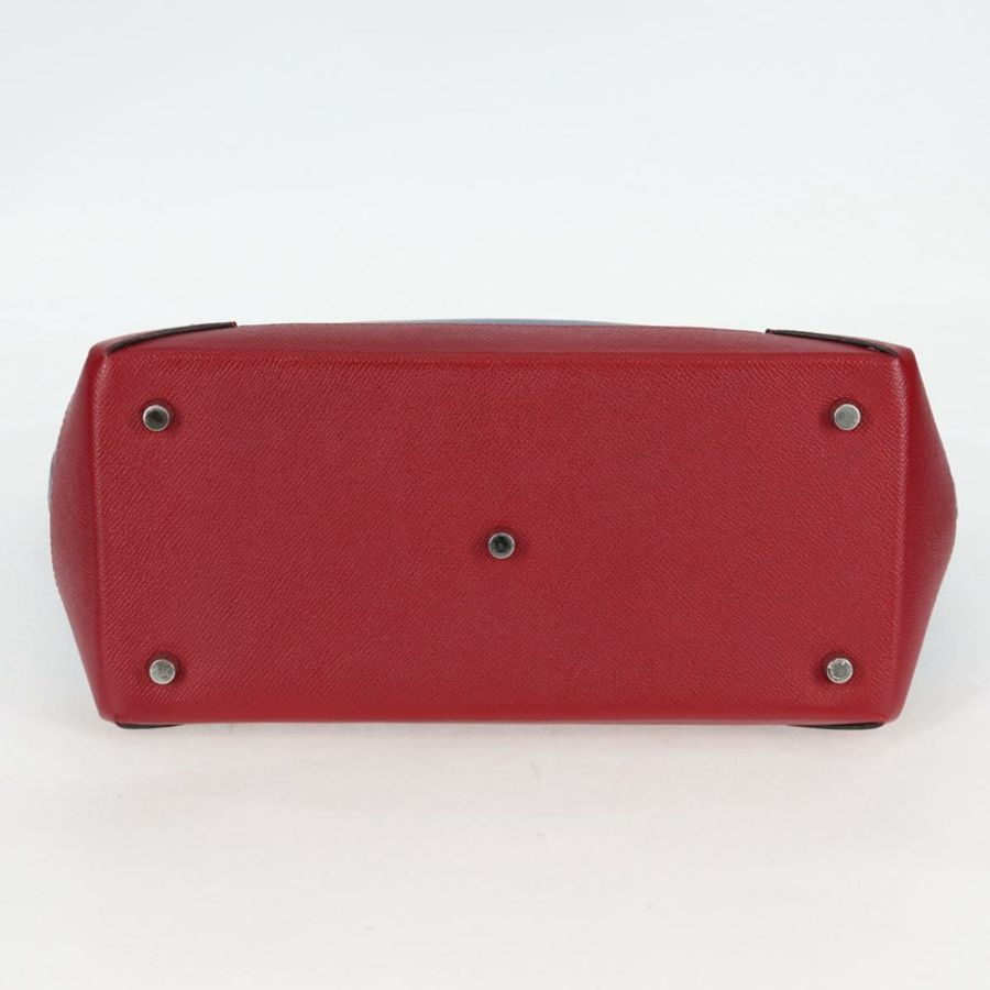 【日本直送】愛馬仕 Maxi Box Cabas 30 手提包 皮革 藍色 銀色 正品 138569V-8