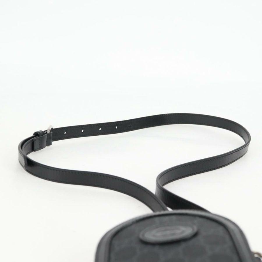 【日本直送】GUCCI GG Supreme 單肩包 PVC 黑色銀色 724357 正品 138571M-8
