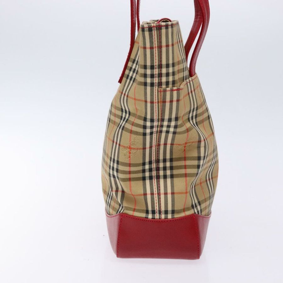 【日本直送】BURBERRY Nova 格紋手提包 帆布 米色 金色 正品 138832-2