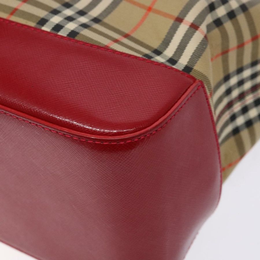 【日本直送】BURBERRY Nova 格紋手提包 帆布 米色 金色 正品 138832-14
