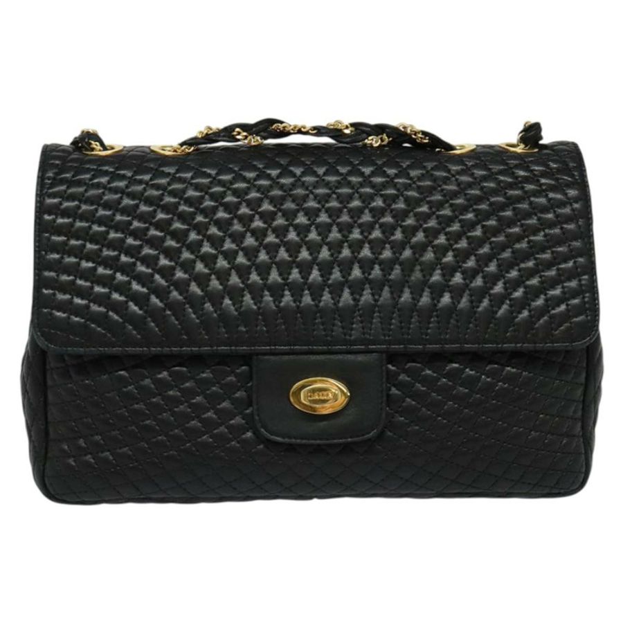 【日本直送】BALLY 鏈條單肩包 皮革 黑色 金色 正品 138837-12