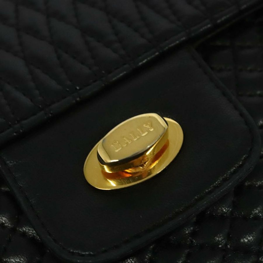 【日本直送】BALLY 鏈條單肩包 皮革 黑色 金色 正品 138837-17