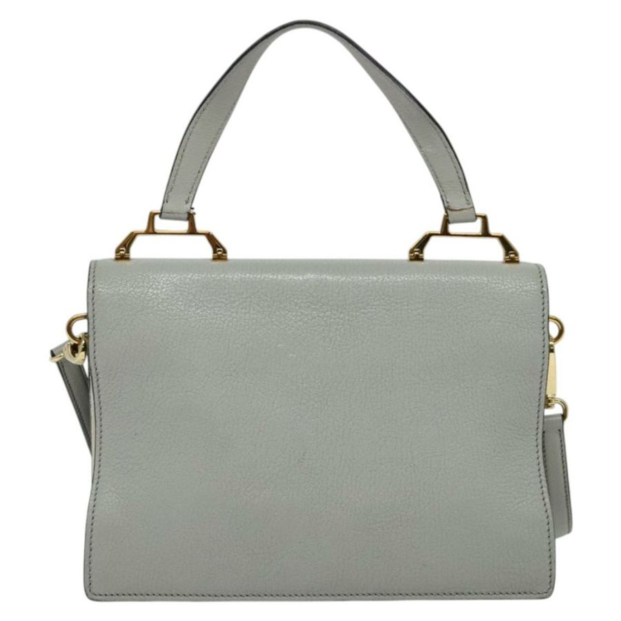 【日本直送】Miu Miu 手提包 皮革 兩用 灰色 金色 正品 yk19199V-1