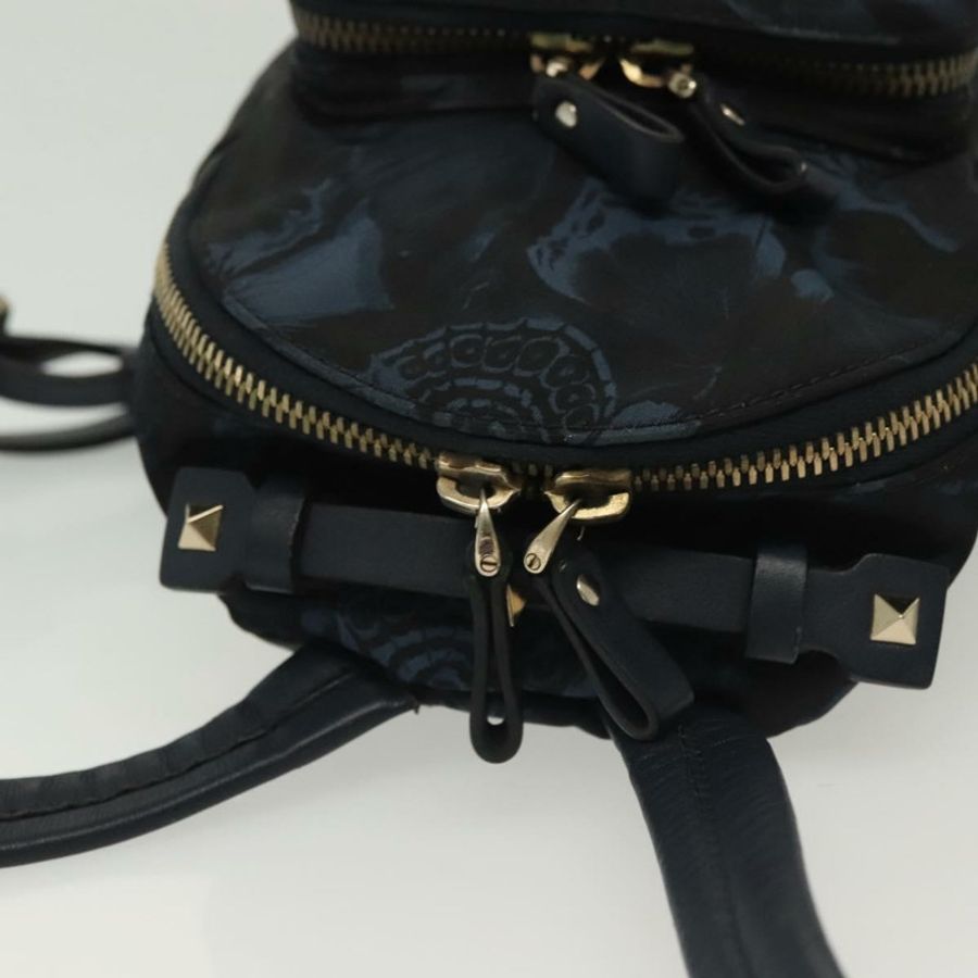 【日本直送】VALENTINO 雙肩包 尼龍皮革 海軍藍 銀色 正品 bs28757-5