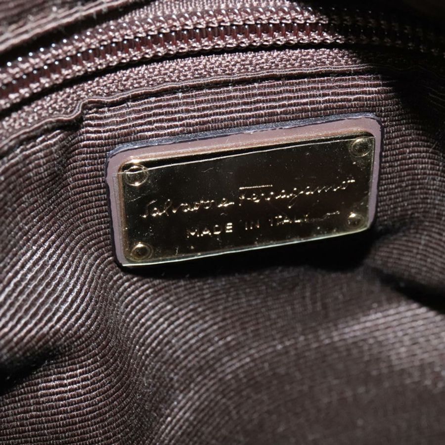【日本直送】Salvatore Ferragamo Vala 手提包 尼龍琺瑯 2way 紫色銀色 Auth 138874-18
