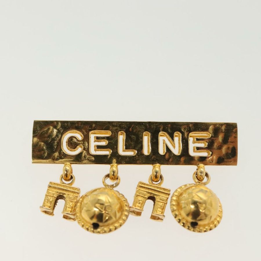【日本直送】CELINE 金屬金胸針 Auth 138900V-1