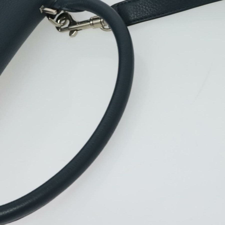 【日本直送】CELINE Trapeze 手提包 皮革絨面革 2way 藍色銀色 Auth BA5022-6