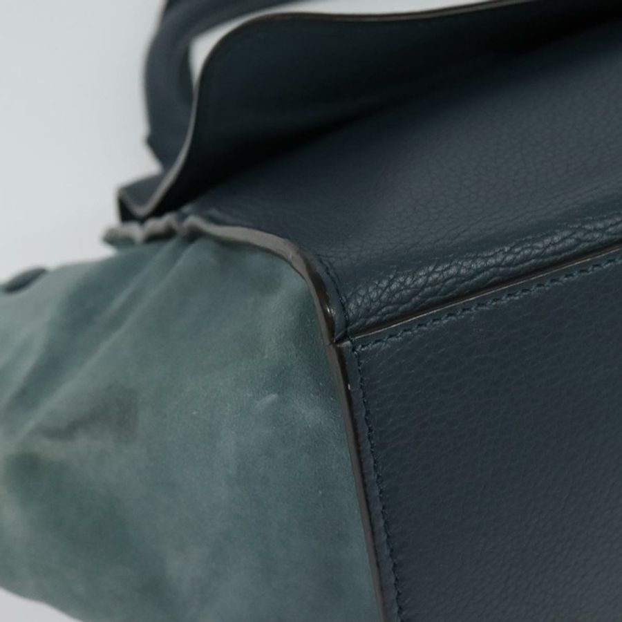【日本直送】CELINE Trapeze 手提包 皮革絨面革 2way 藍色銀色 Auth BA5022-8