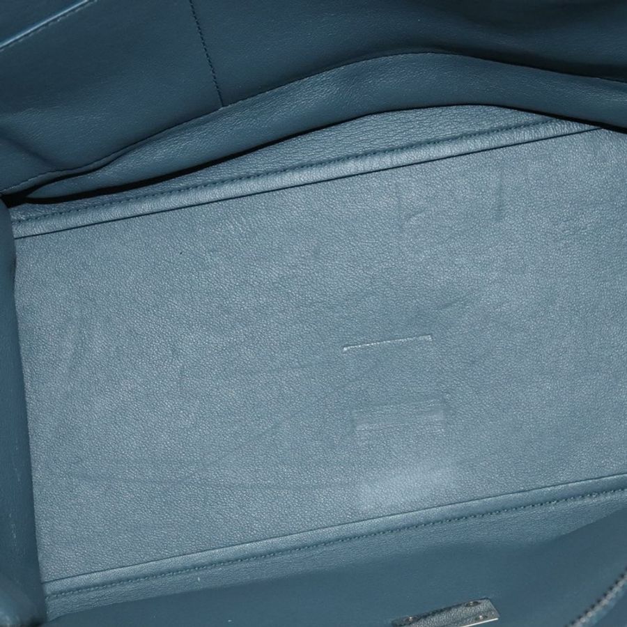 【日本直送】CELINE Trapeze 手提包 皮革絨面革 2way 藍色銀色 Auth BA5022-10