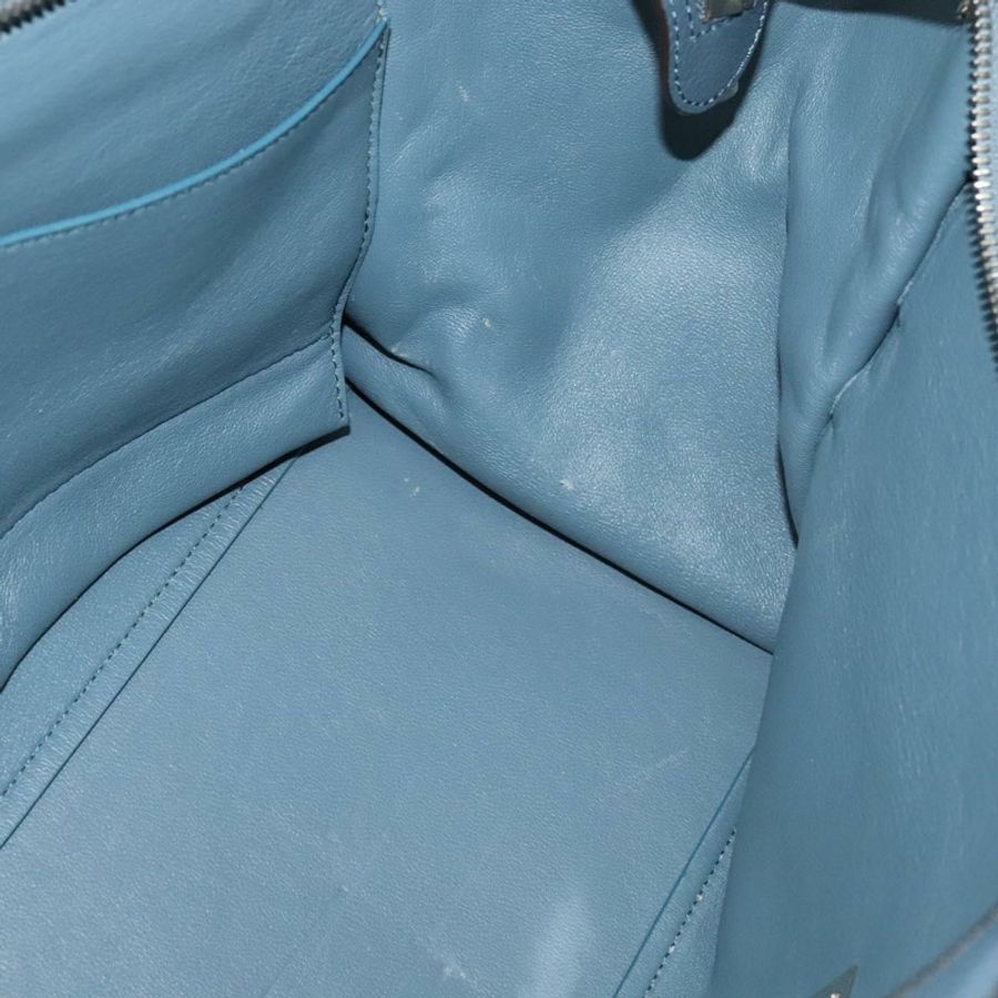 【日本直送】CELINE Trapeze 手提包 皮革絨面革 2way 藍色銀色 Auth BA5022-21