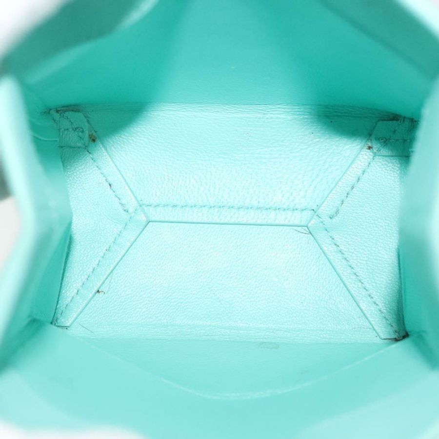 【日本直送】蒂芬妮 (TIFFANY&Co.) 迷你手提包,皮革材質,兩用,藍綠色,銀色,正品編號 139063-10