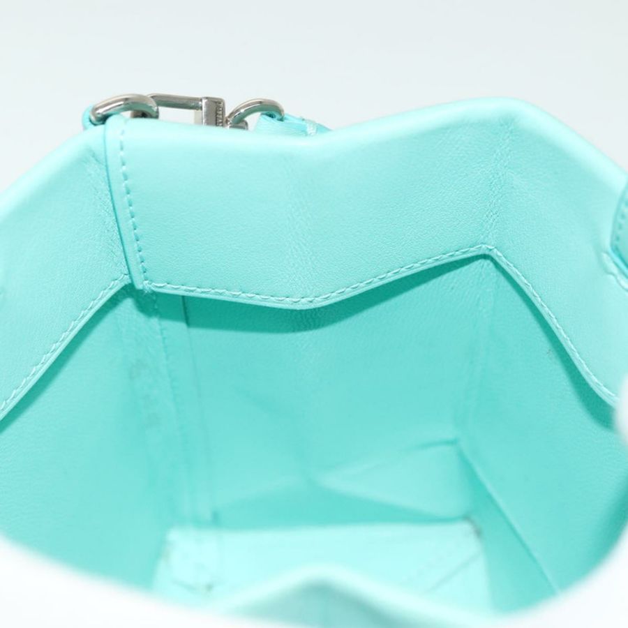 【日本直送】蒂芬妮 (TIFFANY&Co.) 迷你手提包,皮革材質,兩用,藍綠色,銀色,正品編號 139063-20