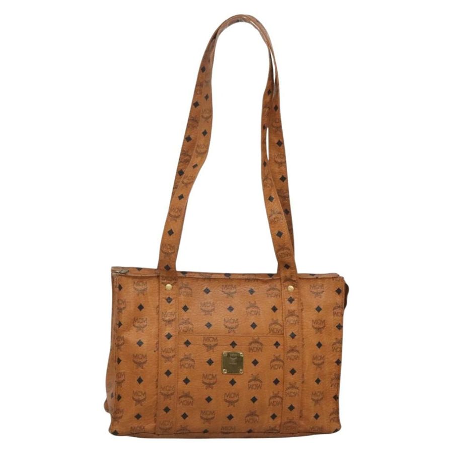 【日本直送】MCM Logoogram Vicetos 單肩包 PVC 皮革 棕色 金色 正品 BA4838-0