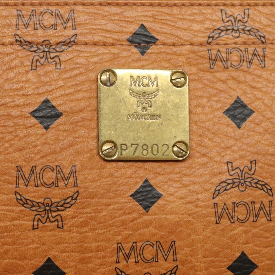 【日本直送】MCM Logoogram Vicetos 單肩包 PVC 皮革 棕色 金色 正品 BA4838-13