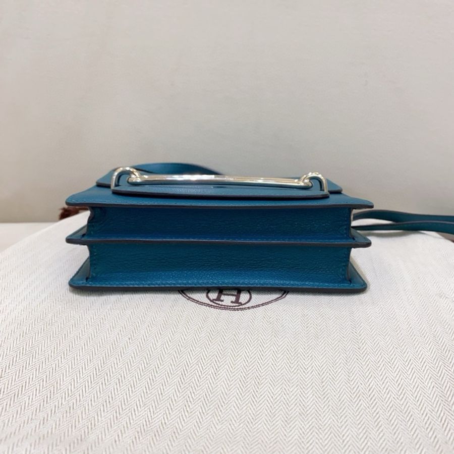 🌈Hermes💙Mini Roulis 19💙松石藍銀扣🌟98.5新🌈Evercolor皮🌟已Hold🌟-5