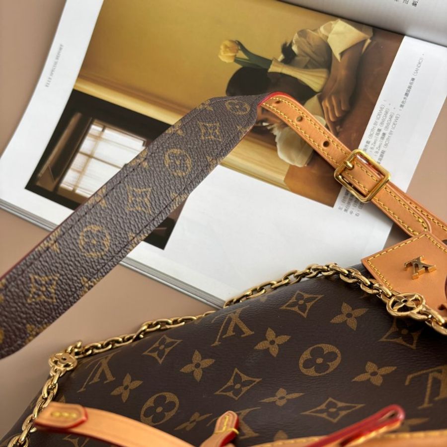 ::LOUIS VUITTON:: LV M13014 CarryAll BB 經典花紋接背包鏈包斜背包-8