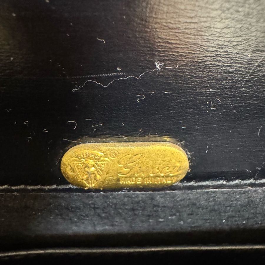 【赫蒂國際精品】 Gucci 古馳 黑色蜥蜴皮單肩包 vintage-10
