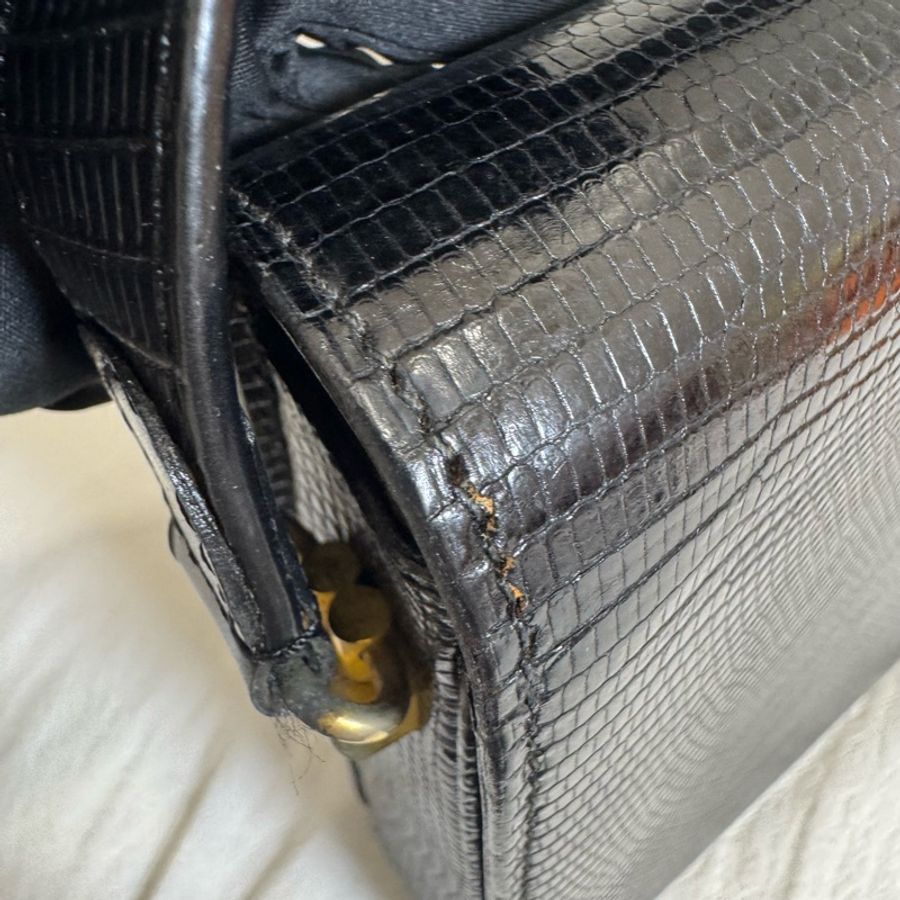 【赫蒂國際精品】 Gucci 古馳 黑色蜥蜴皮單肩包 vintage-19
