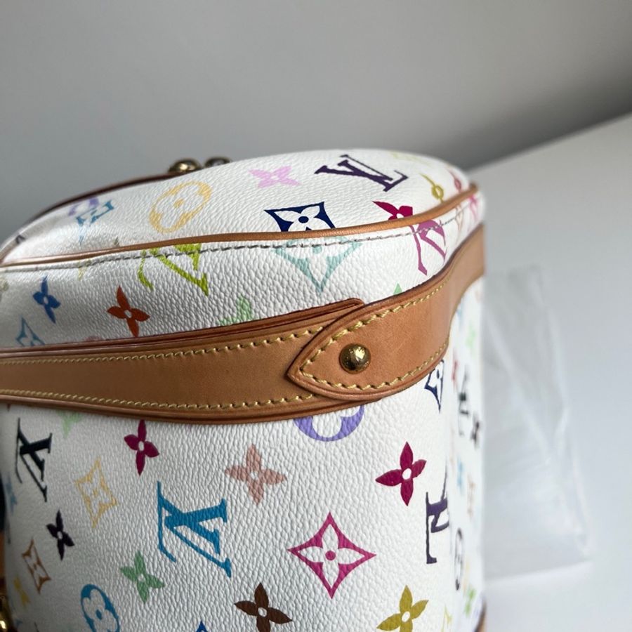 Louis Vuitton LV村上隆 絕版 白三彩 保齡球包-9