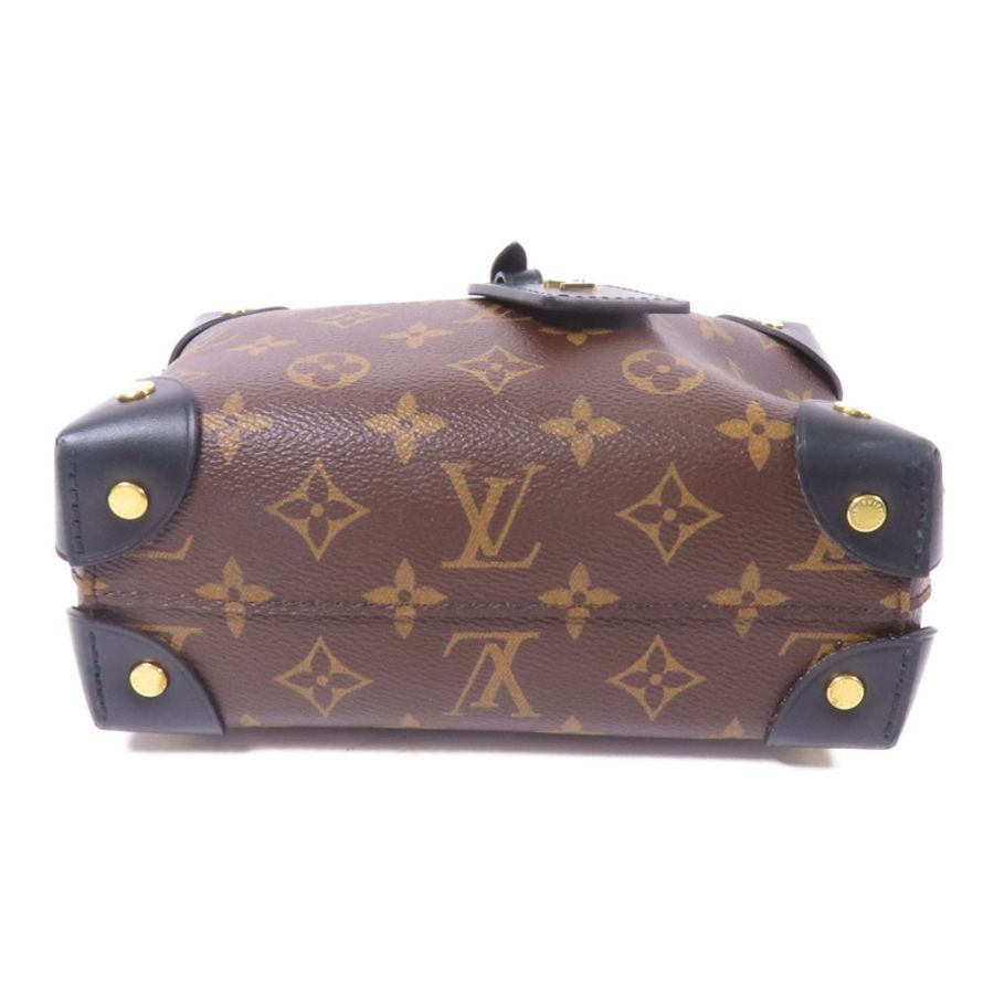 LOUIS VUITTON Monogram Petite Malle Souple金扣手挽肩背兩用袋棕色-3