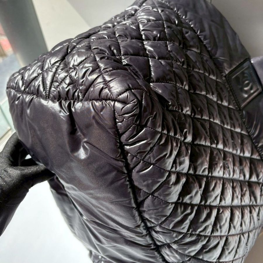 Chanel 黑尼龍布大購物包 cocoon-12