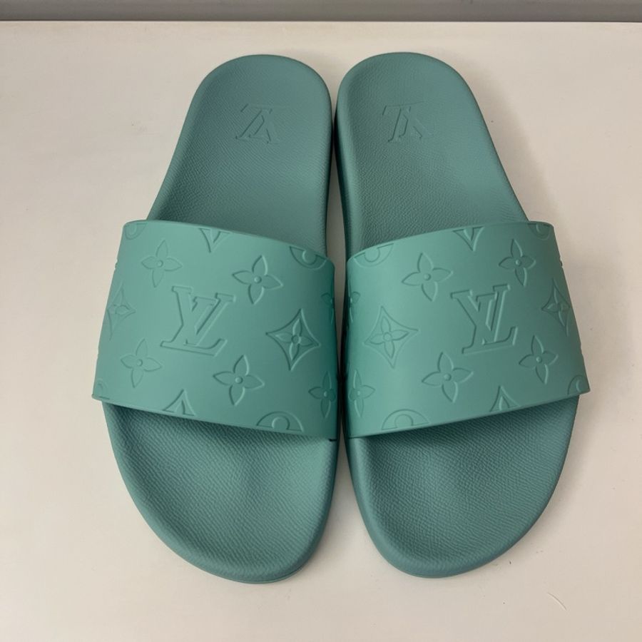 LOUIS VUITTON LV薄荷綠色滿印拖鞋 老花壓紋拖鞋-5