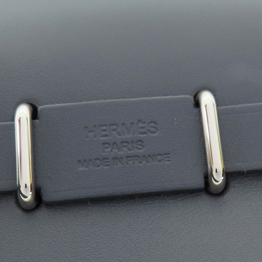 灰色皮革 白色帆布 Herbag Zip 20肩背 W刻版【HERMES 愛馬仕】-7