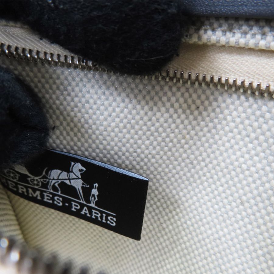 灰色皮革 白色帆布 Herbag Zip 20肩背 W刻版【HERMES 愛馬仕】-8