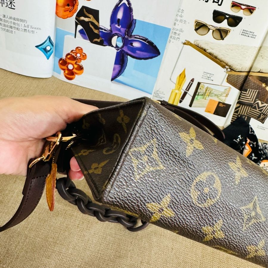 售 二手 真品 Louis Vuitton 經典花紋斜背 絕版19 化妝包 洗漱包 盥洗包-7
