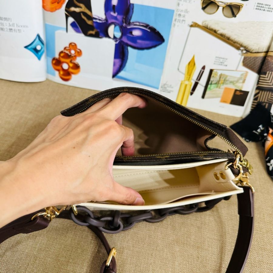 售 二手 真品 Louis Vuitton 經典花紋斜背 絕版19 化妝包 洗漱包 盥洗包-22