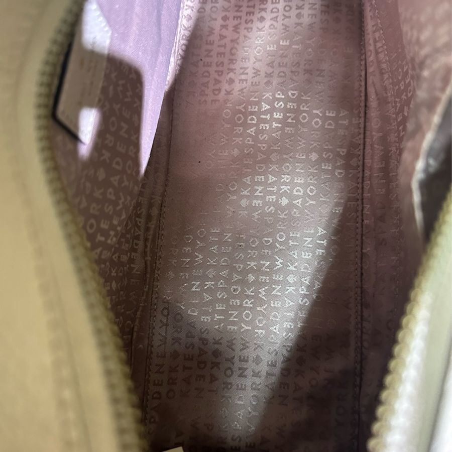 出清 Kate spade 拚色粉白斜背手提包-4