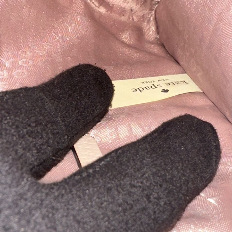 出清 Kate spade 拚色粉白斜背手提包-30